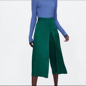 Zara Silky Green Culottes